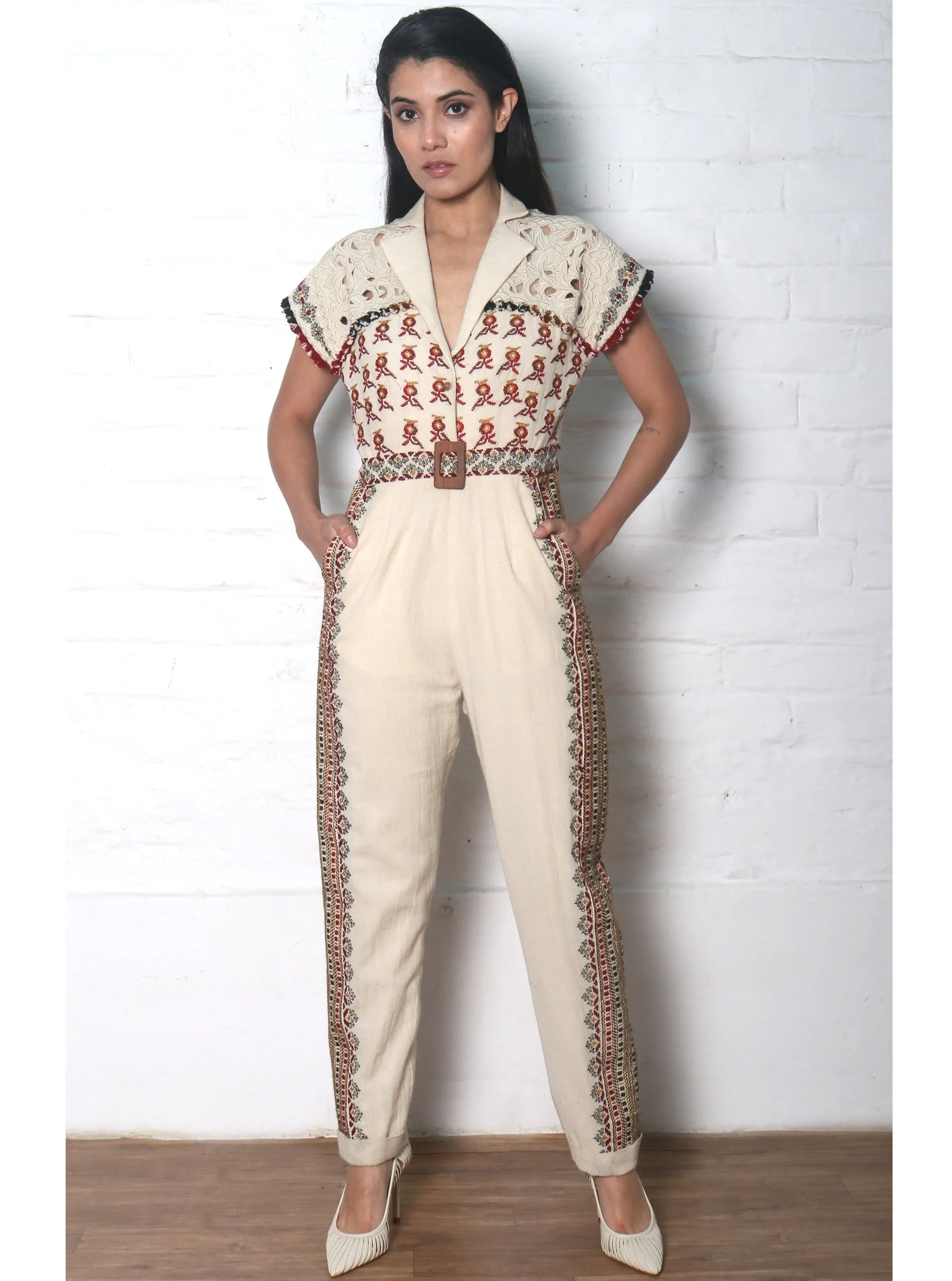 Ivory Kala Cotton Jumpsuit