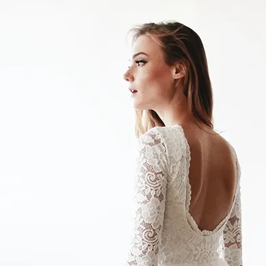 Ivory Open back Dress #1118