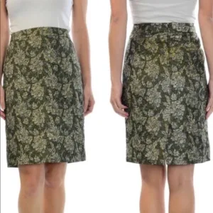 J. Crew Collection Green Gold Silk Floral Lace B2/16