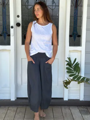 jackie pant - charcoal linen
