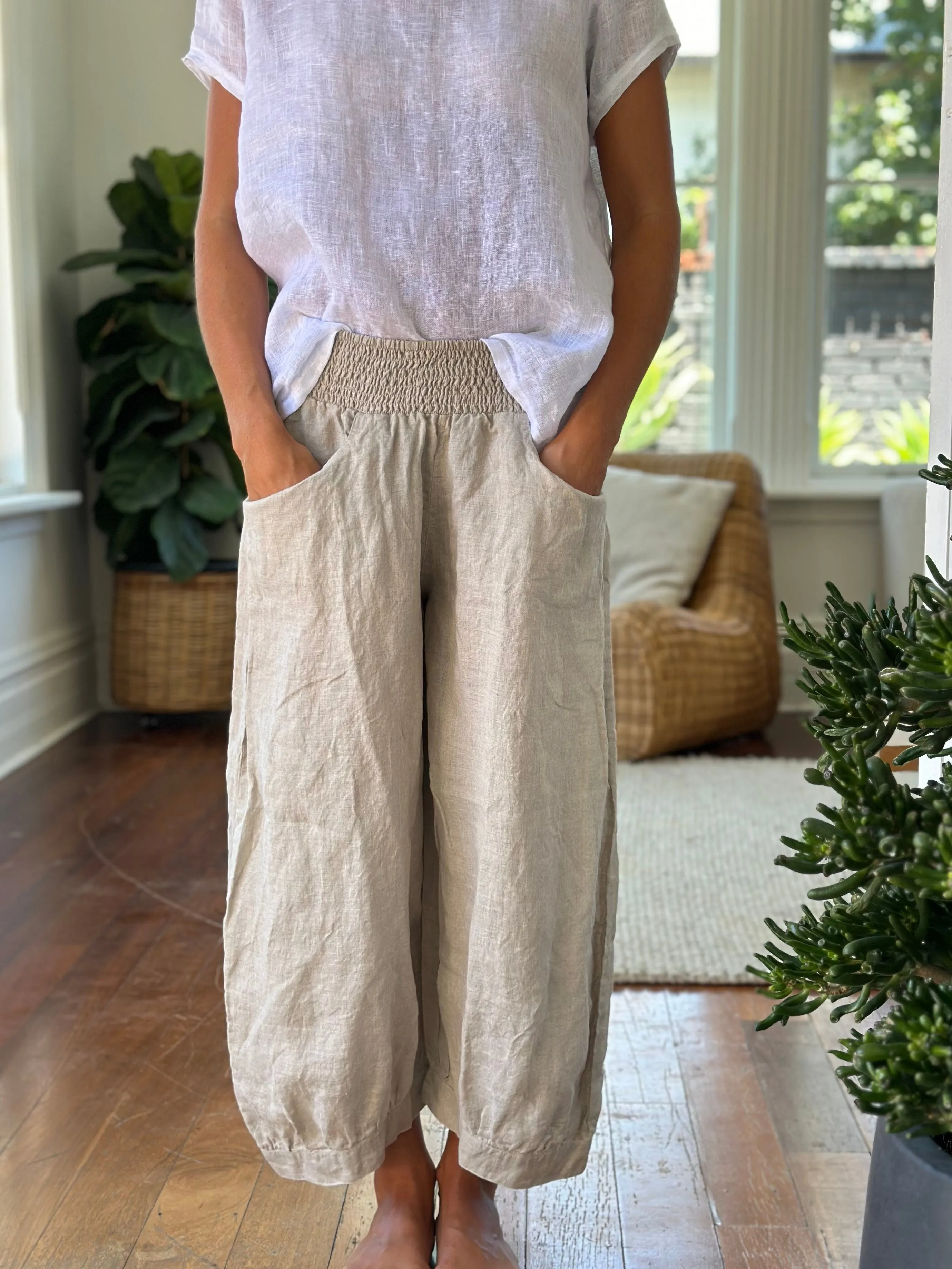 jackie pant - natural linen