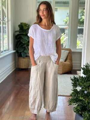 jackie pant - natural linen