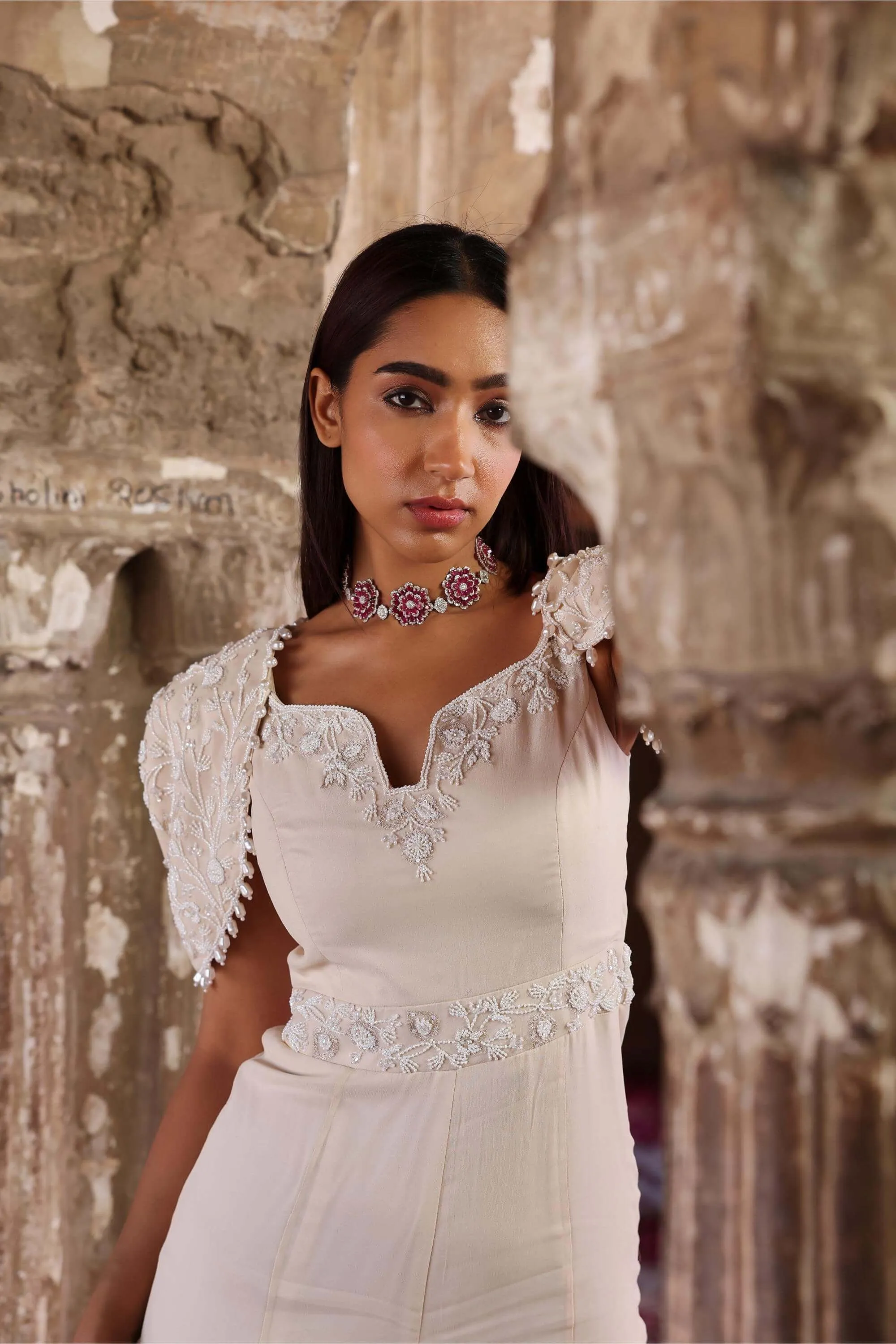Janvi ivory jumpsuit