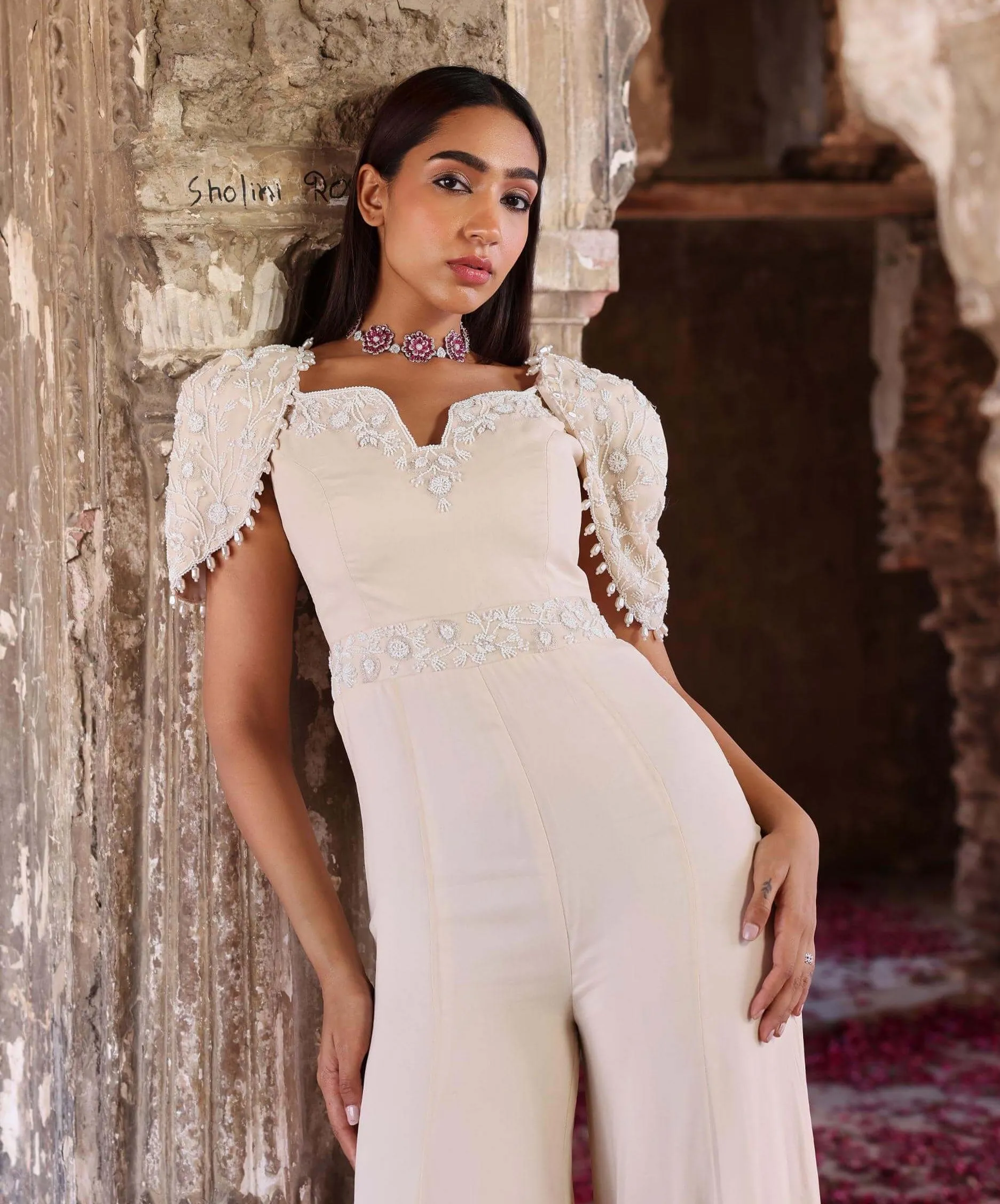 Janvi ivory jumpsuit