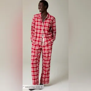 J.Crew NWOT Cotton flannel pajama pant set in plaid