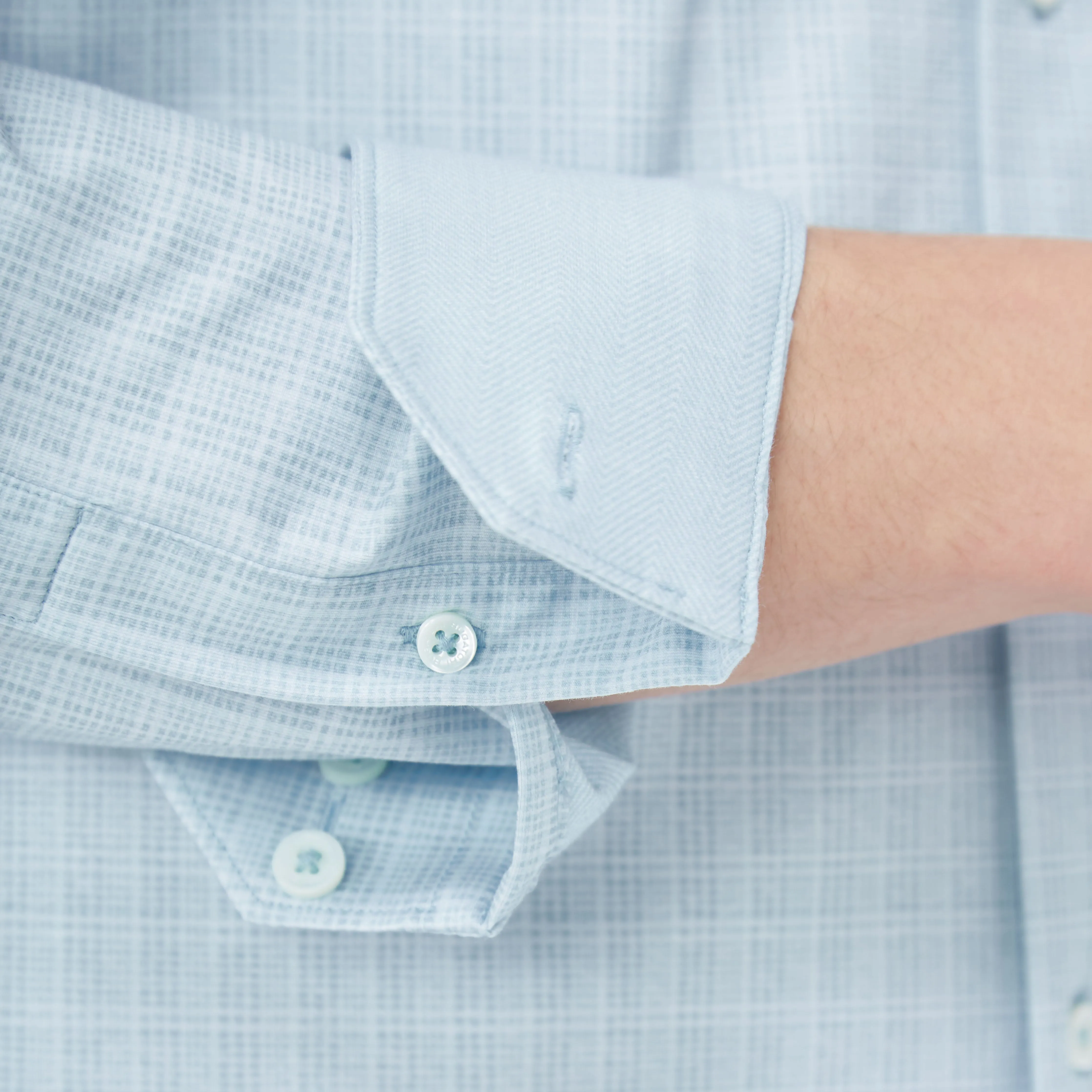 Jimmy Double Sided Plaid/Herringbone OoohCotton Shirt