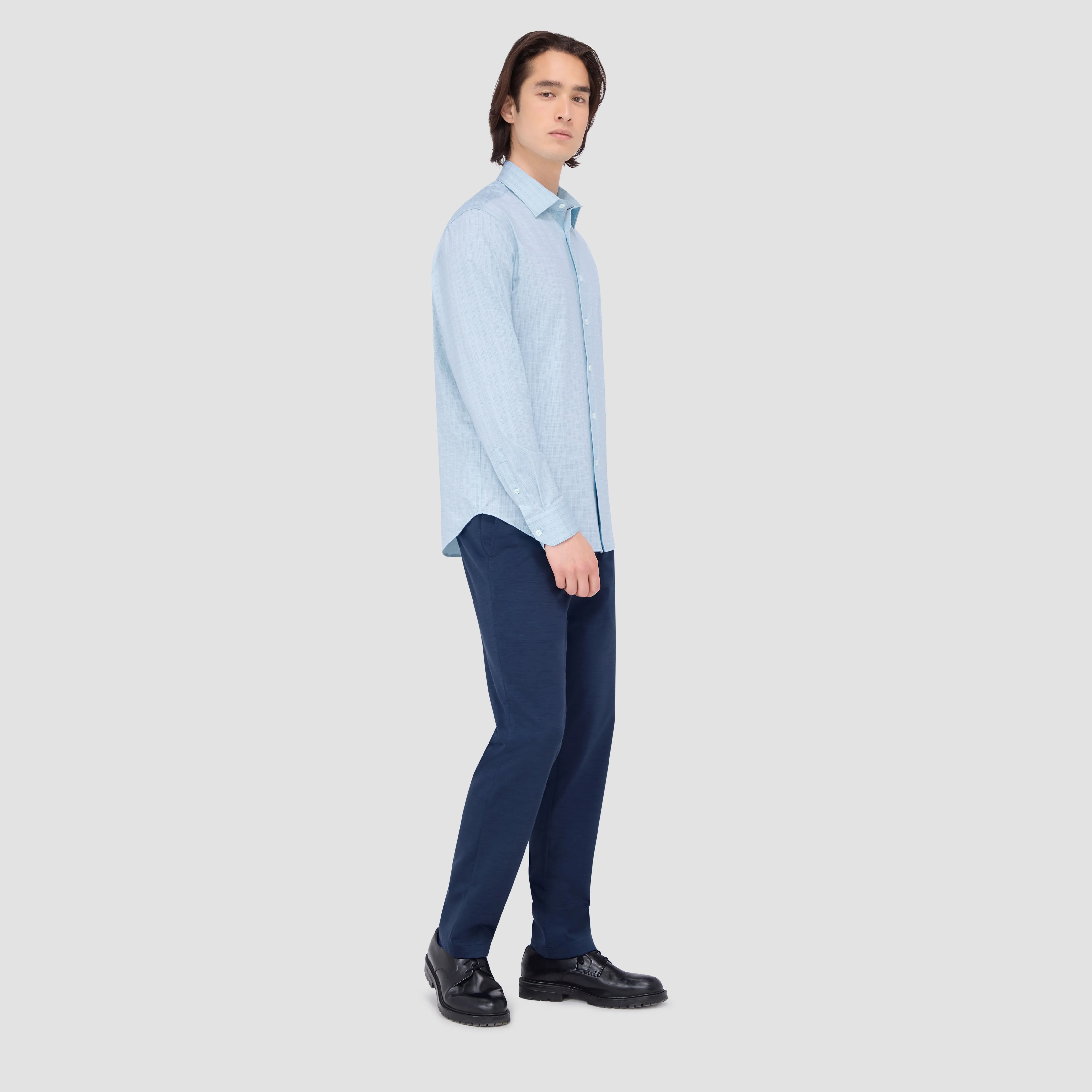 Jimmy Double Sided Plaid/Herringbone OoohCotton Shirt