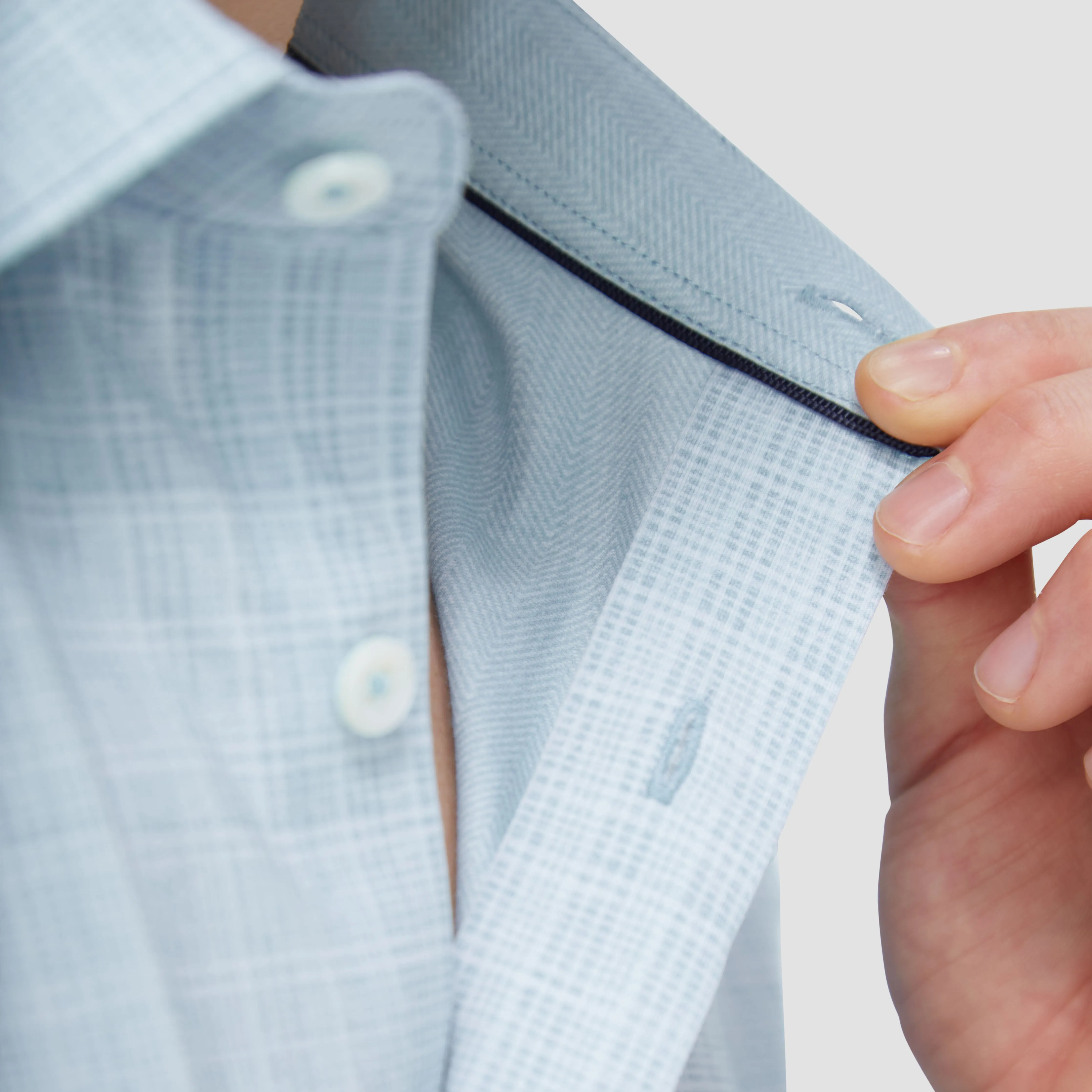 Jimmy Double Sided Plaid/Herringbone OoohCotton Shirt