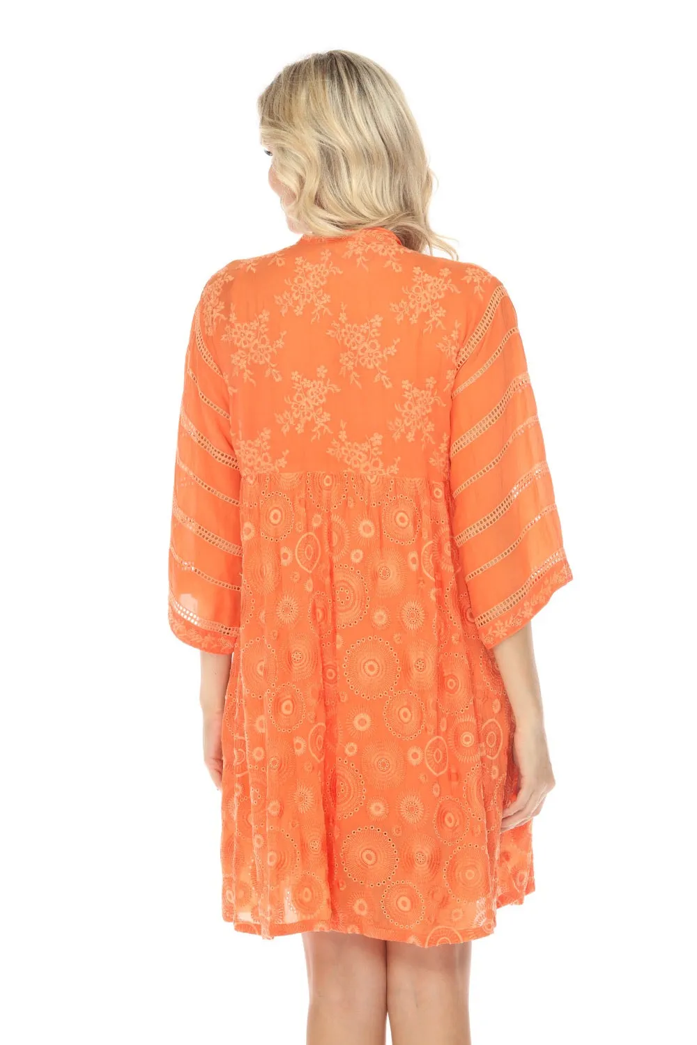 Johnny Was Bubbles Winnie Embroidered Shirt Dress Boho Chic C39423