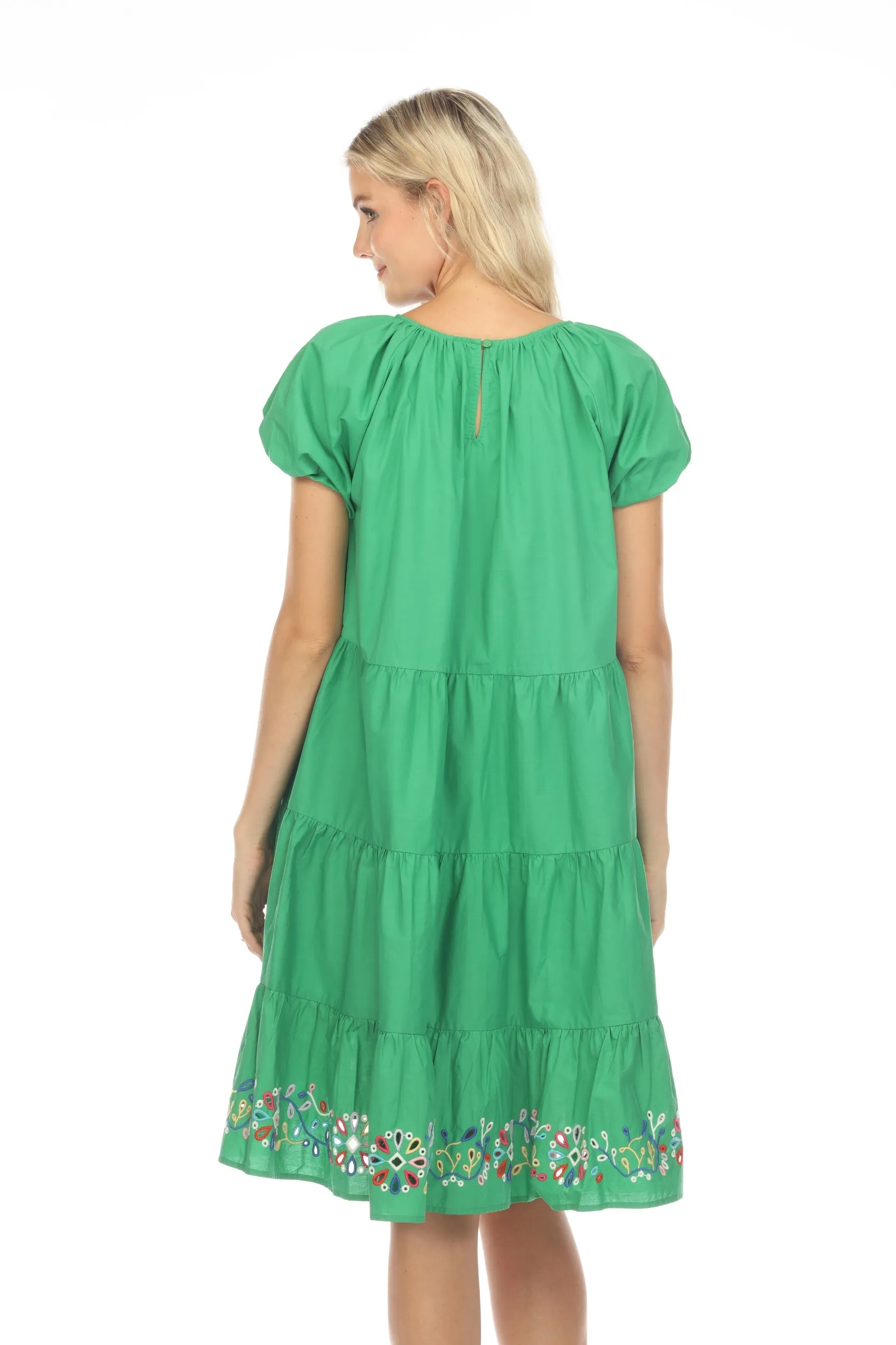 Johnny Was Love Amanza Eyelet Embroidered Mini Dress Boho Chic L30223 *