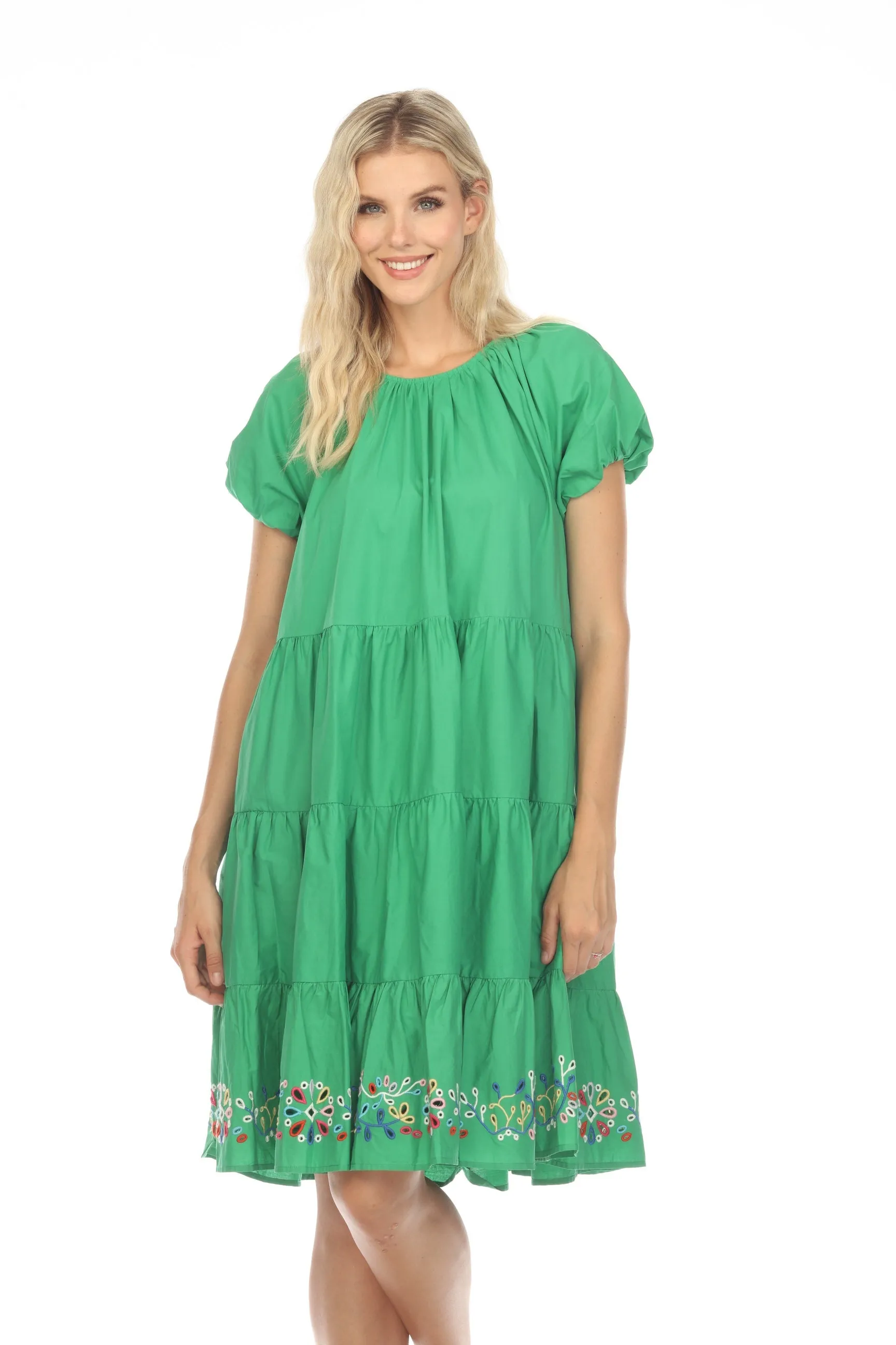 Johnny Was Love Amanza Eyelet Embroidered Mini Dress Boho Chic L30223 *