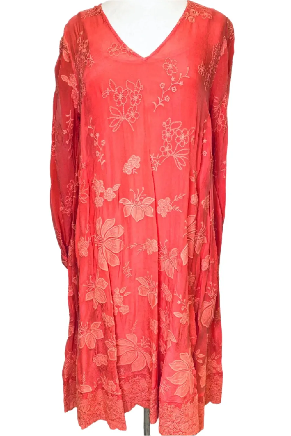 Johnny Was Nathy Lily Embroidered Midi Slip Dress C32224 Boho Chic **