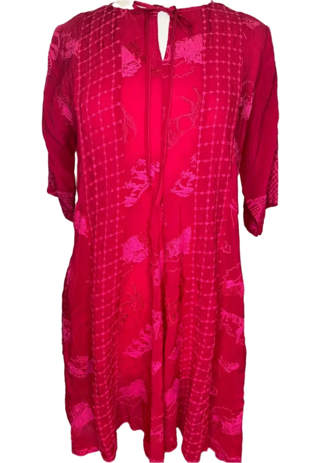 Johnny Was Runswick Lora Embroidered Tunic Dress C22522 Boho Chic *
