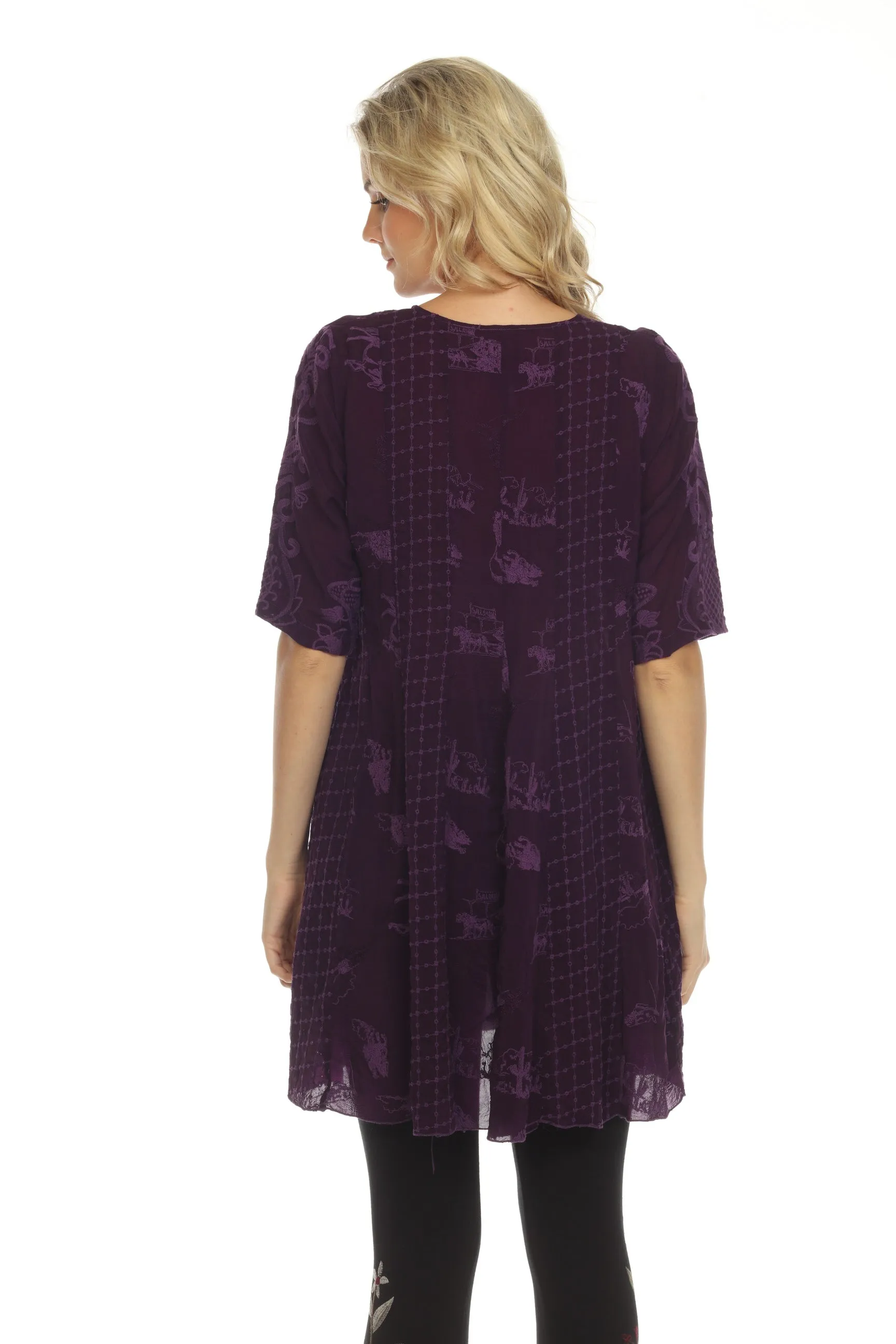 Johnny Was Runswick Lora Embroidered Tunic Dress C22522 Boho Chic *
