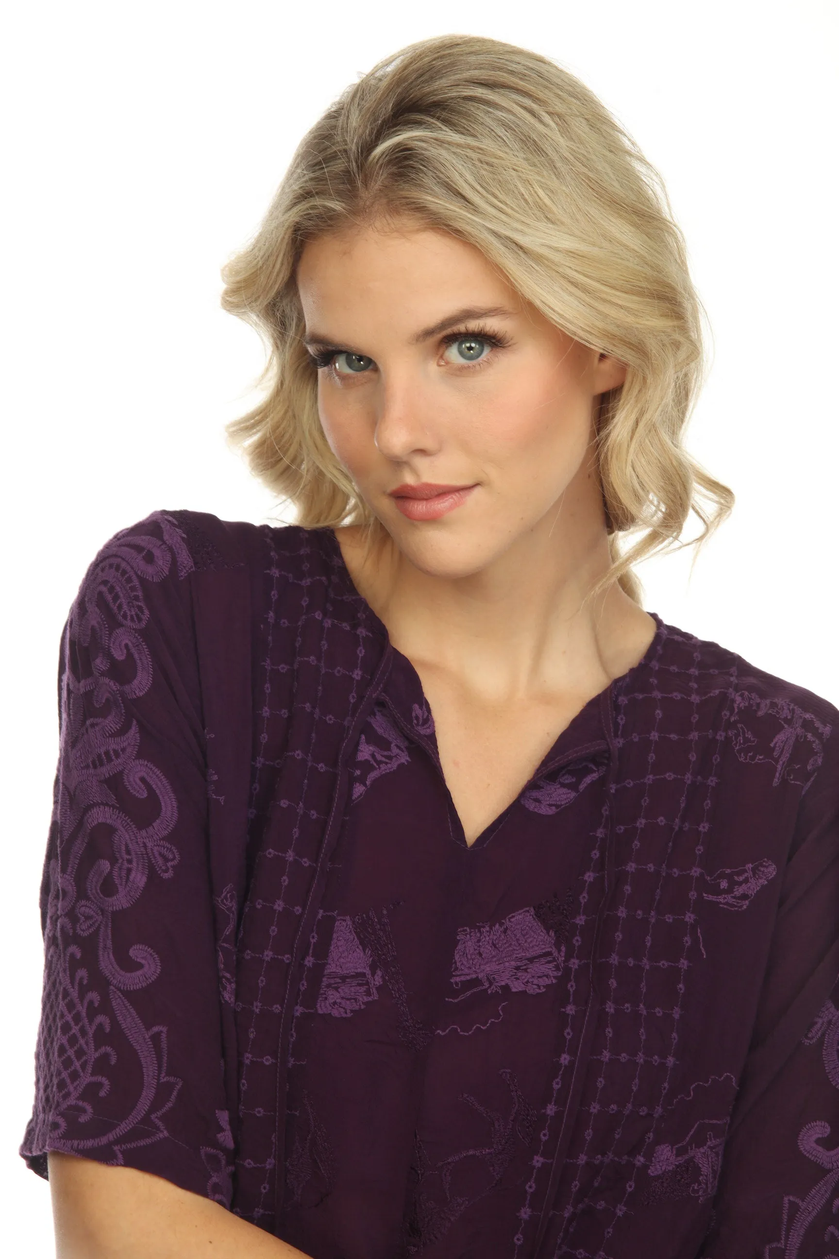 Johnny Was Runswick Lora Embroidered Tunic Dress C22522 Boho Chic *