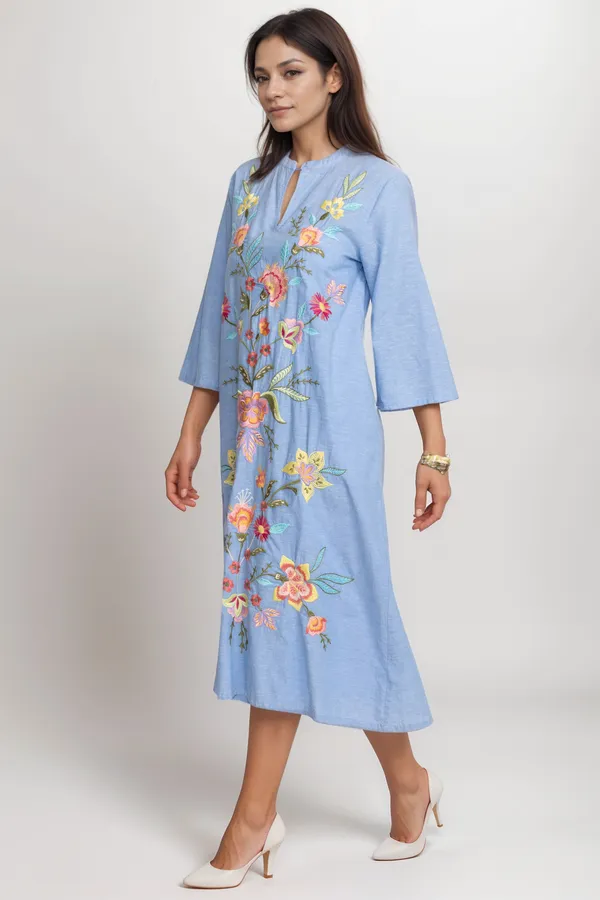 Johnny Was Workshop Camellia Mandarin Collar Dress W33724