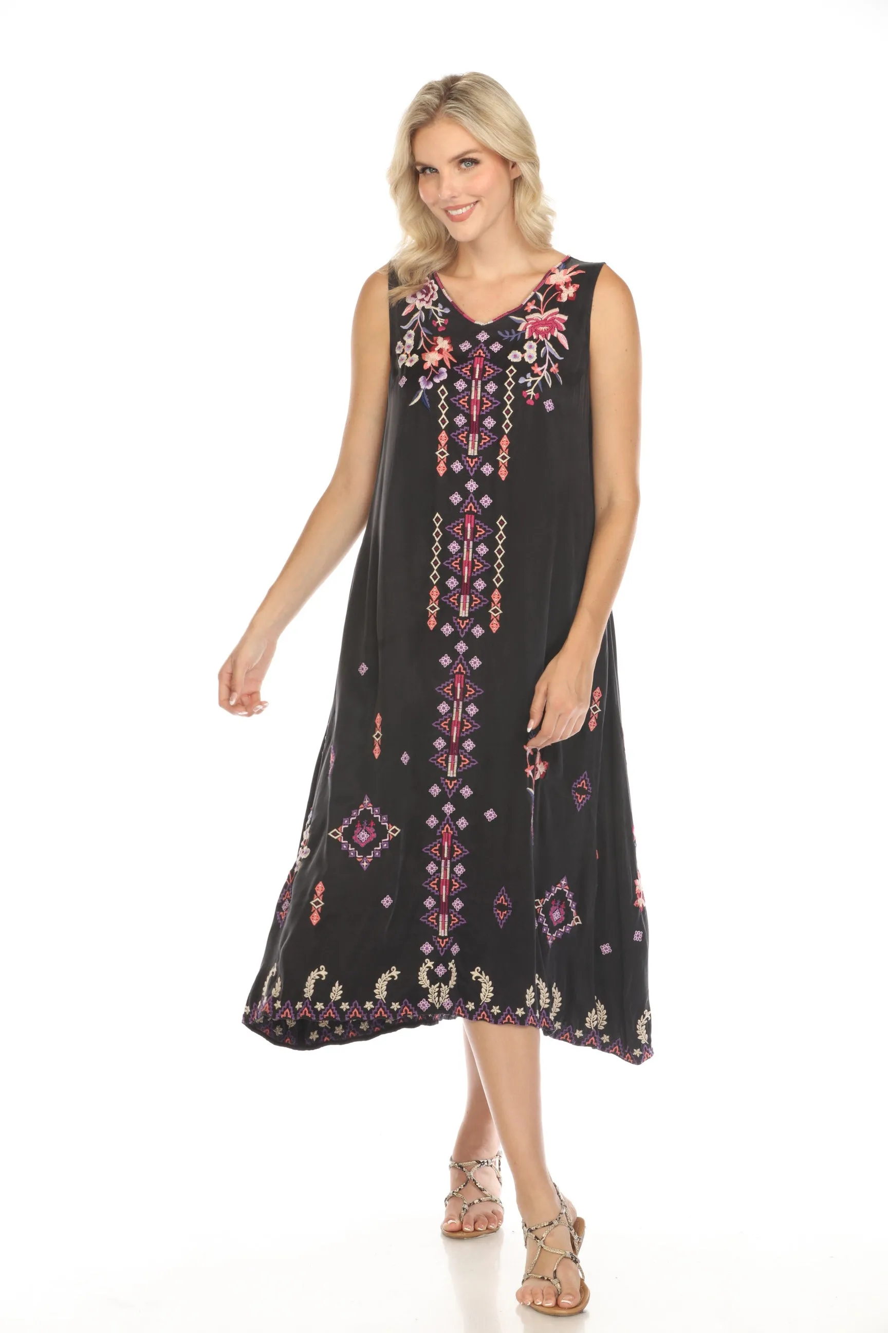 Johnny Was Workshop Curacao Embroidered Tank Dress W31523 *