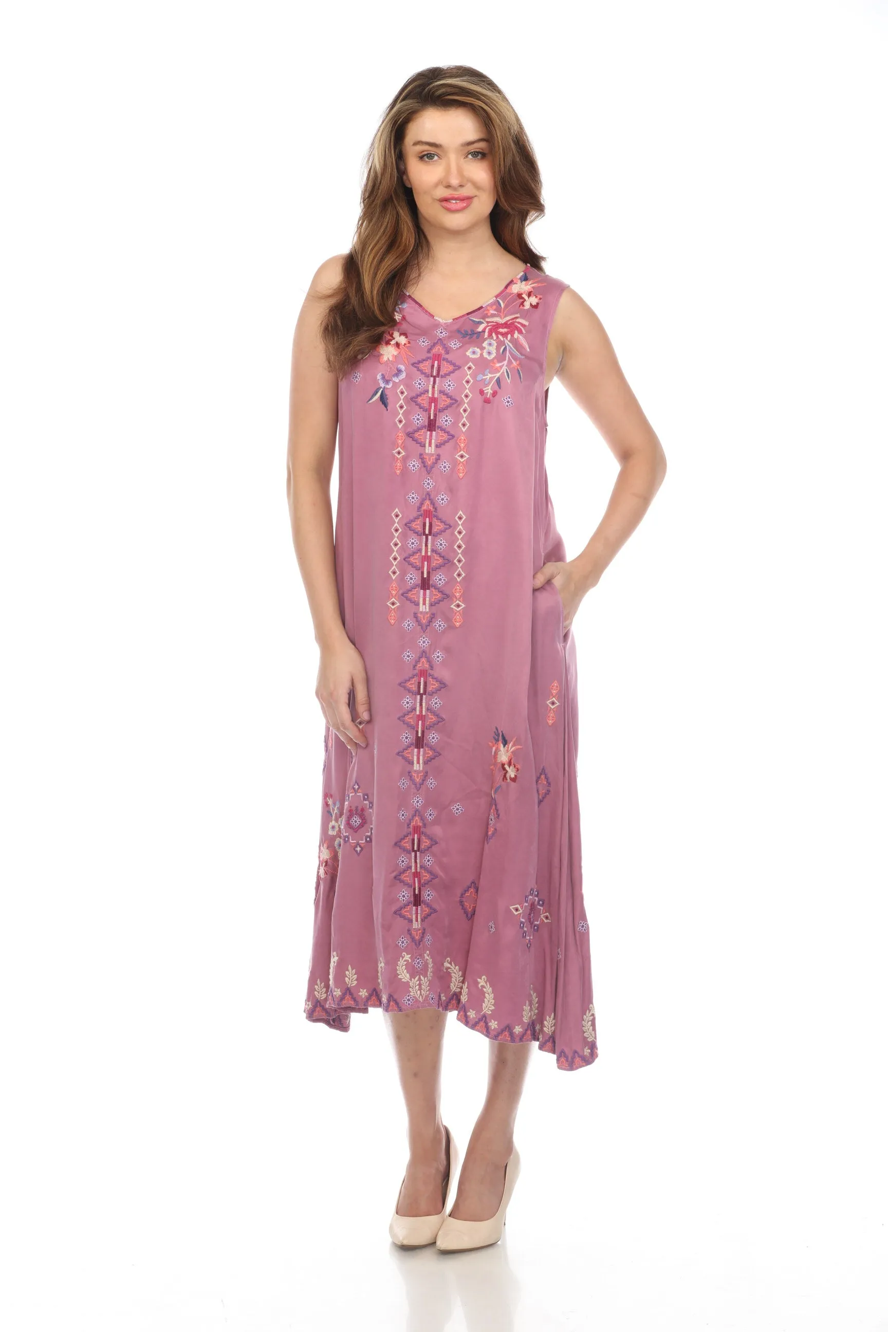 Johnny Was Workshop Curacao Embroidered Tank Dress W31523 *