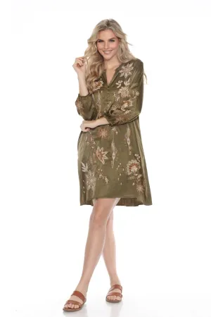 Johnny Was Workshop Green Embroidered Dress W39624-9