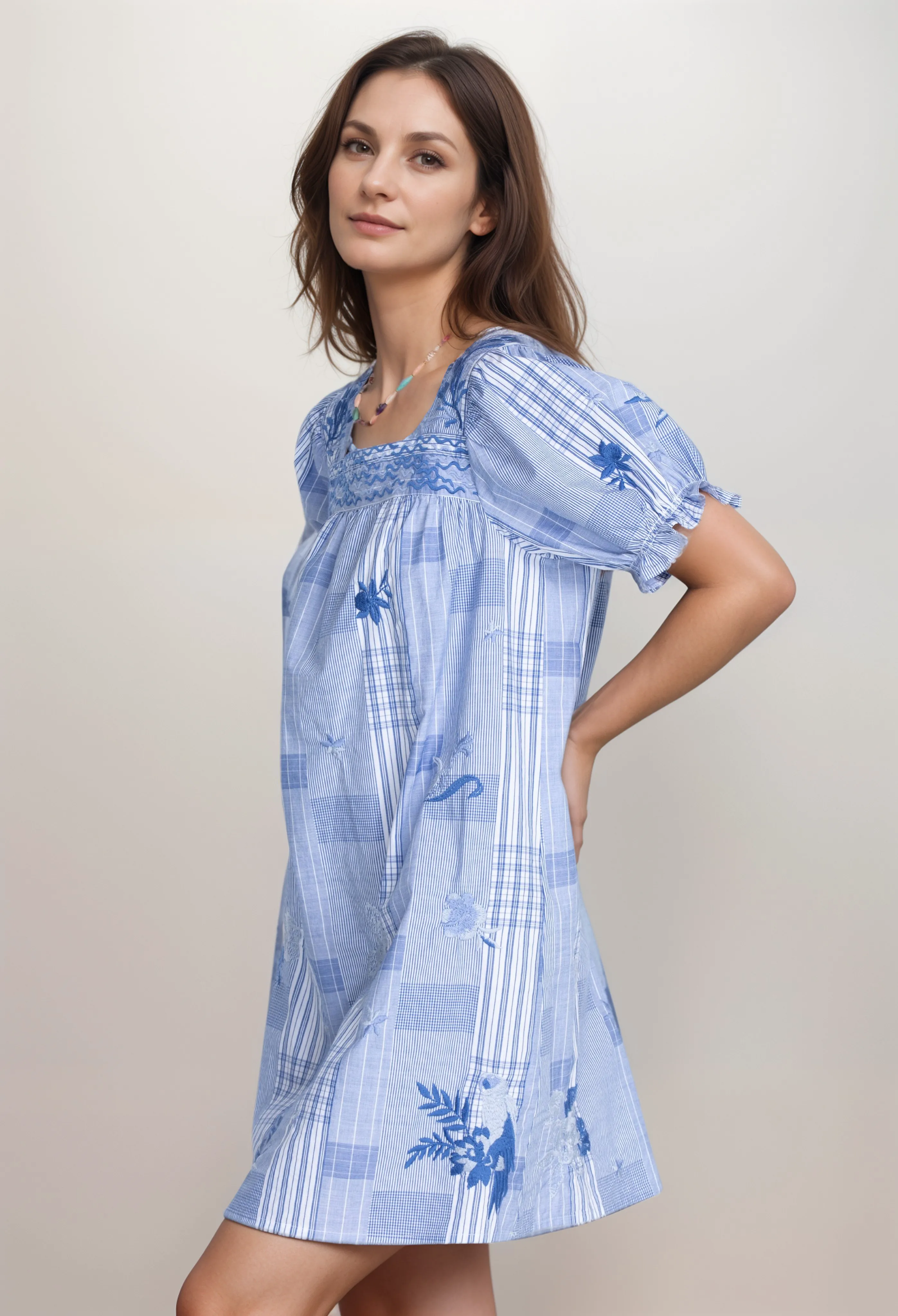 Johnny Was Workshop Marbella Square Neck Park Dress W31822 Boho Chic