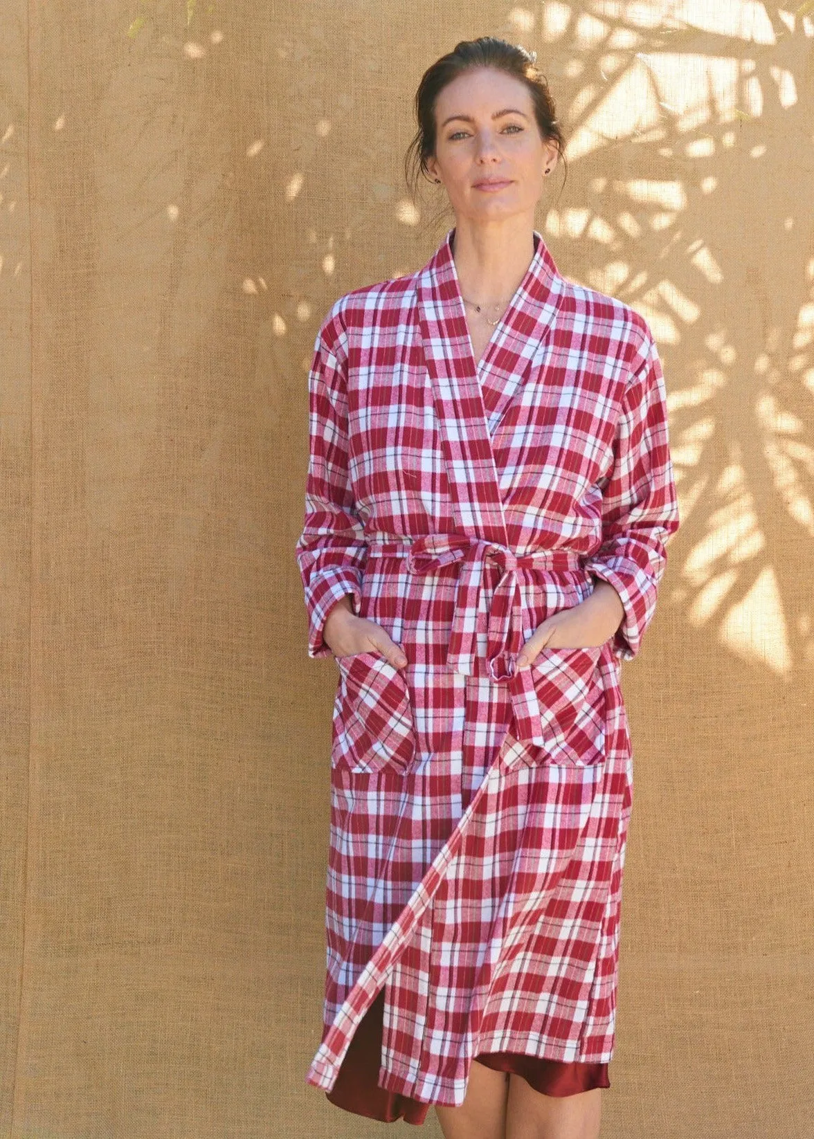 Josie Robe in Red Flannel
