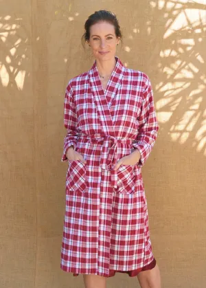 Josie Robe in Red Flannel