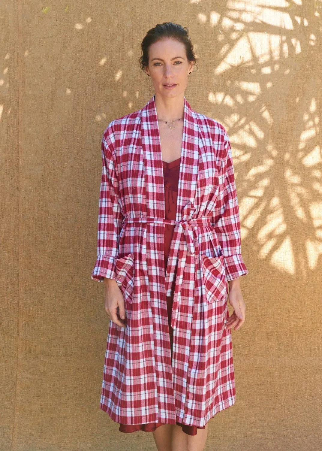Josie Robe in Red Flannel