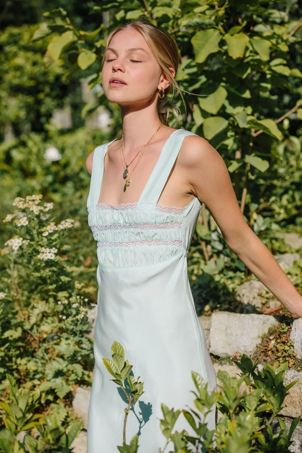 Juliet Dress- Mint Silk Dress