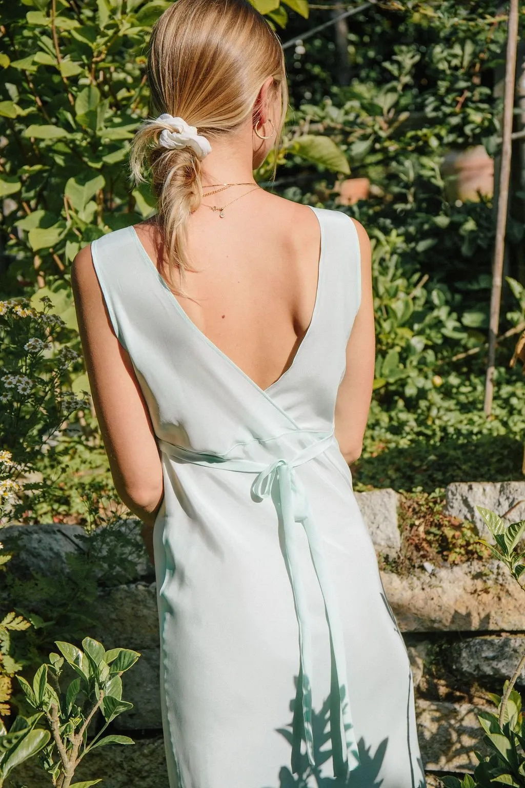 Juliet Dress- Mint Silk Dress