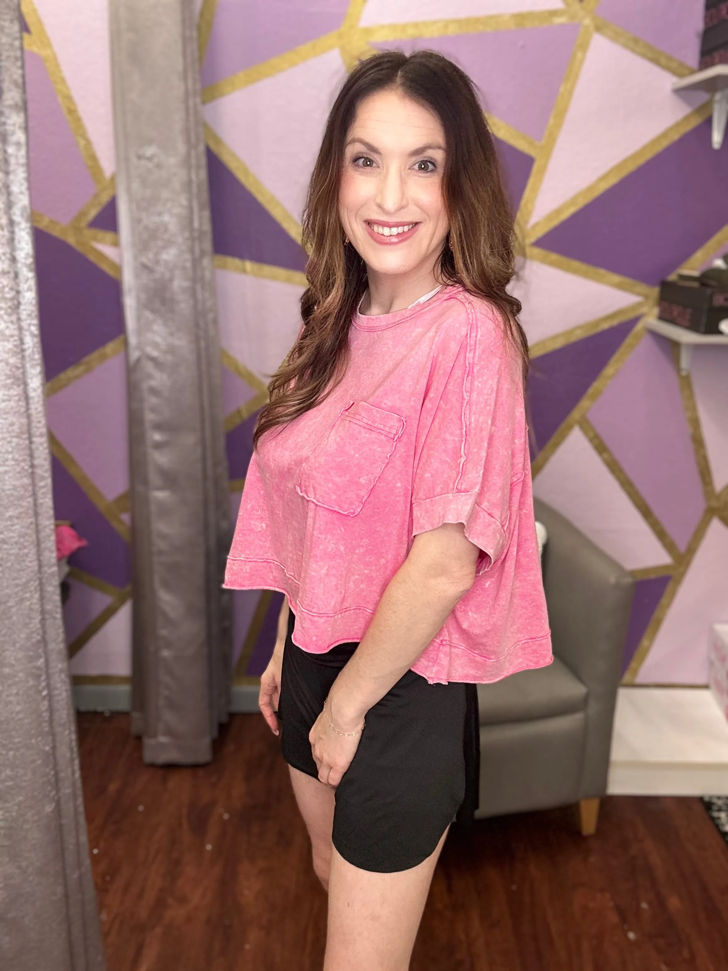 Just My Type Top: Pink