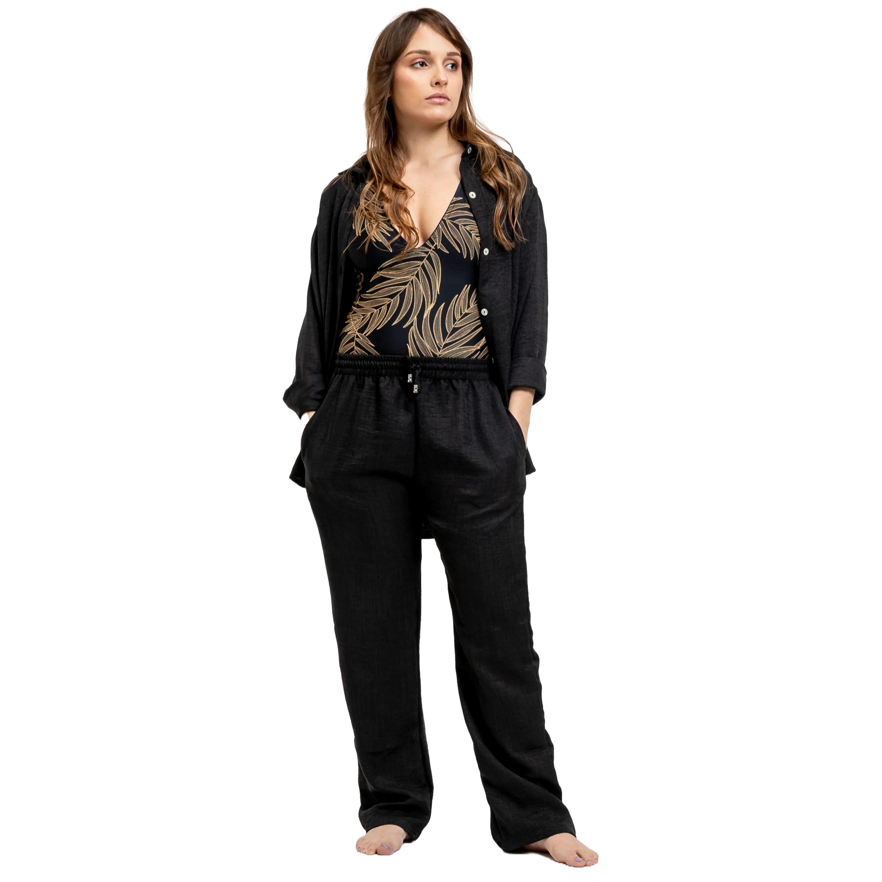 Kali Linen Pants - Black