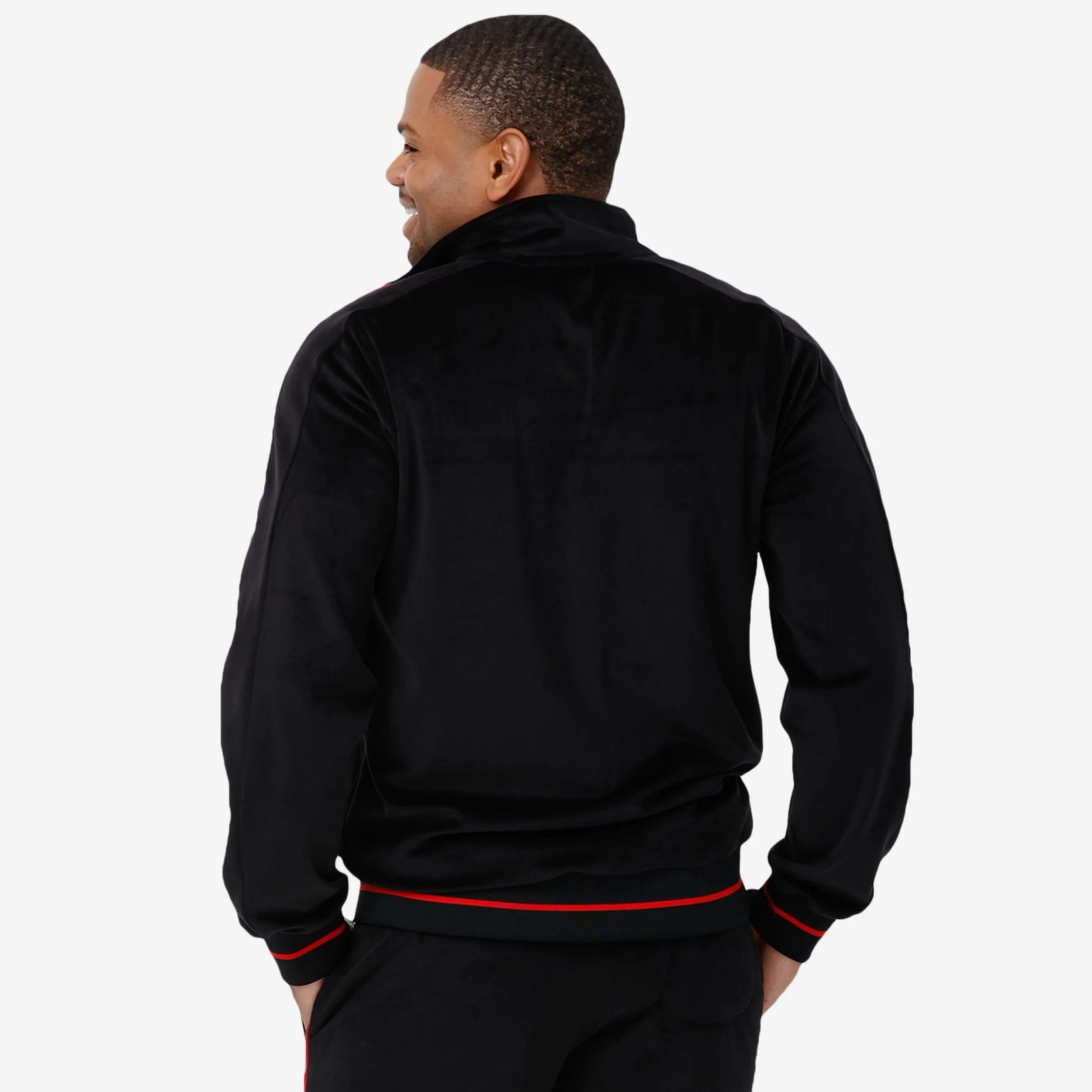 Kansas City Chiefs Black Velour Zip Up Top