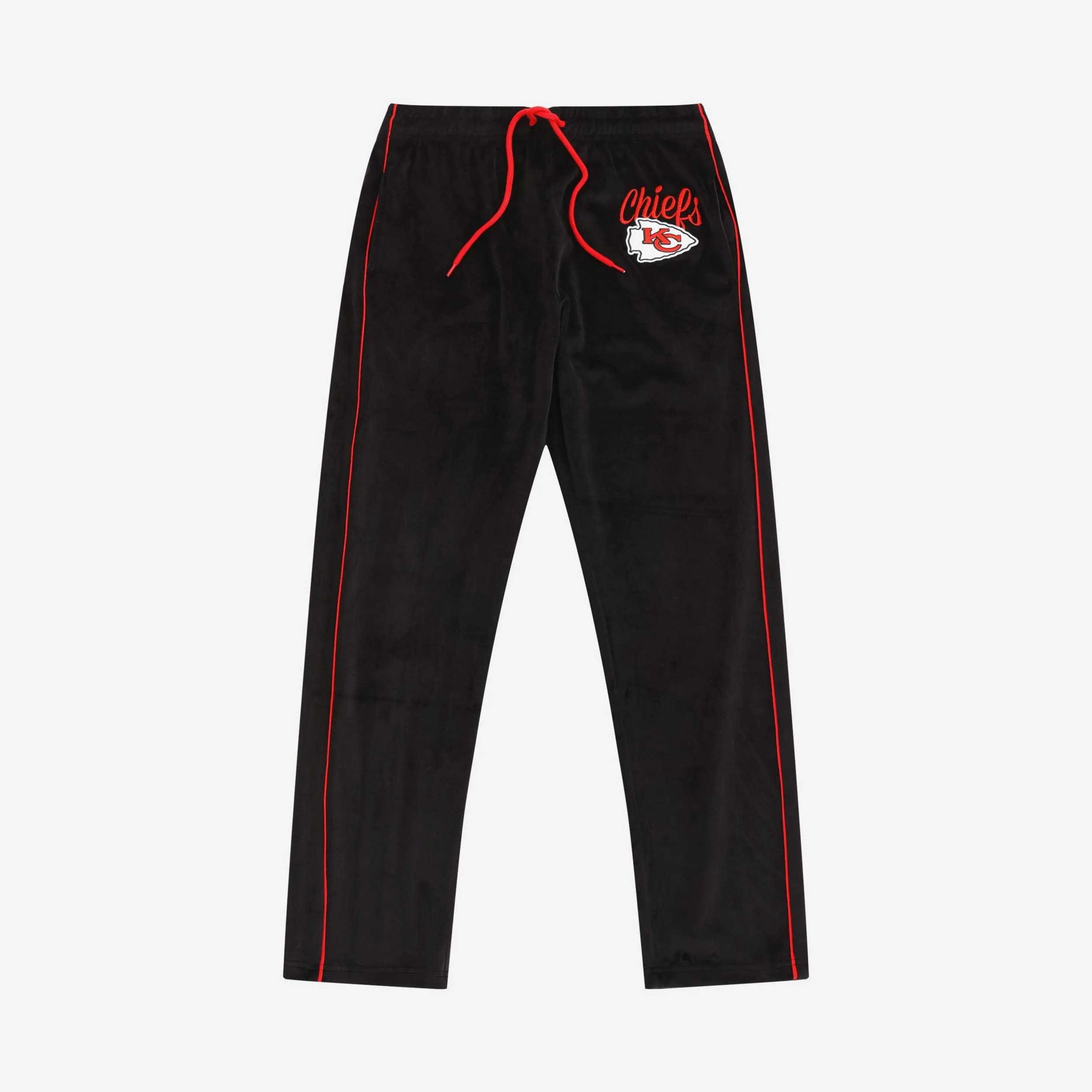 Kansas City Chiefs Womens Black Velour Pants
