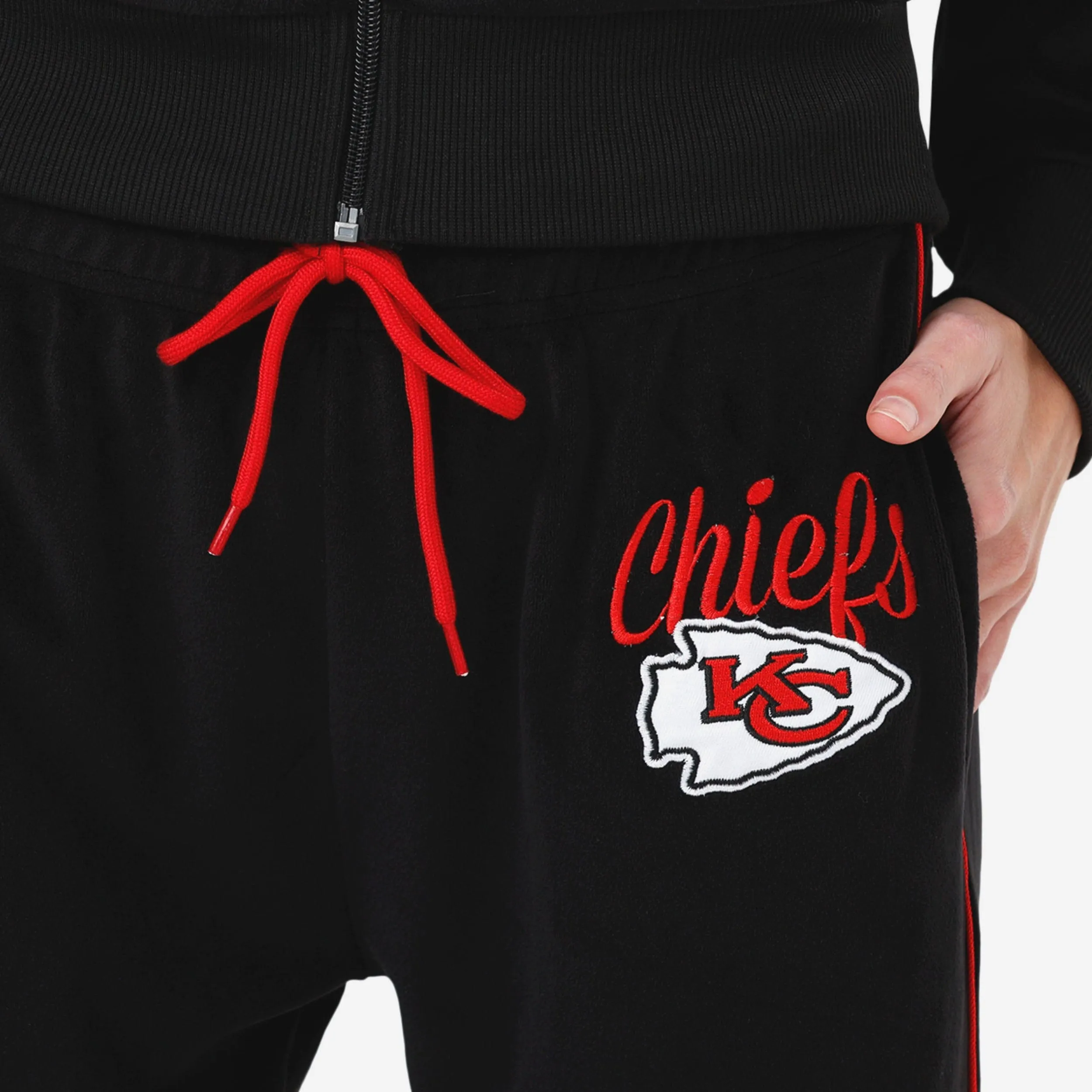 Kansas City Chiefs Womens Black Velour Pants