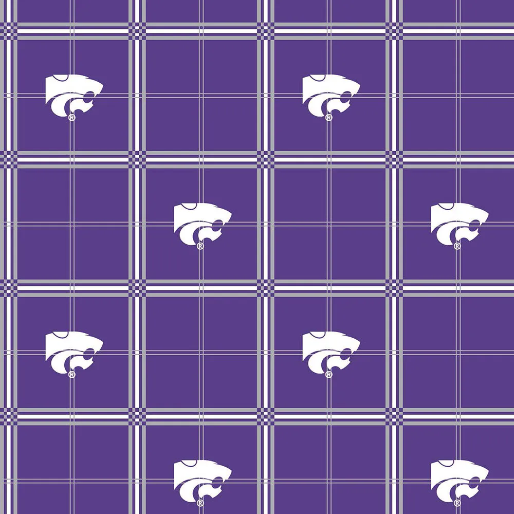 KANSAS STATE UNIVERSITY-Plaid Flannel-100% Cotton-KSU023