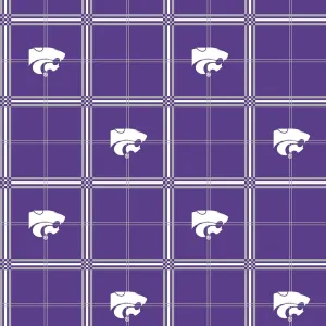 KANSAS STATE UNIVERSITY-Plaid Flannel-100% Cotton-KSU023