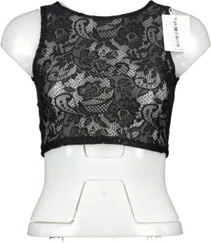 Kasela Black Lace Crop Top UK 6