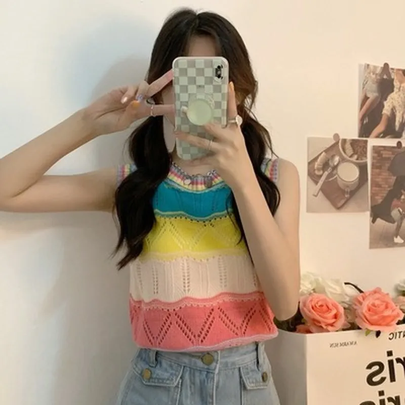 Kawaii Irisated Knitted Tank Top