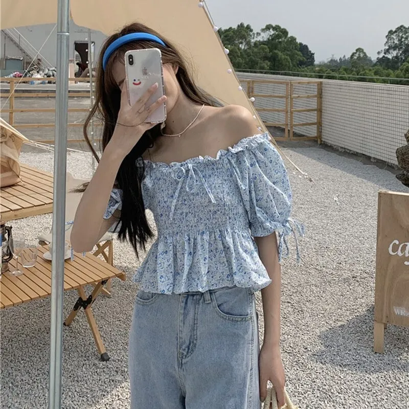 Kawaii Vintage Off Shoulder Blouse