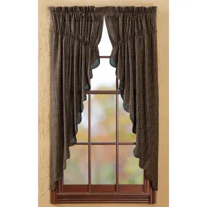 Kettle Grove Scalloped Plaid Prairie Curtain
