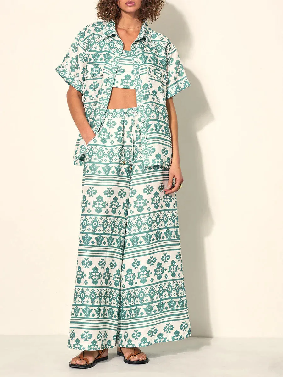 Kivari Iman Drawstring Wide Leg Pants