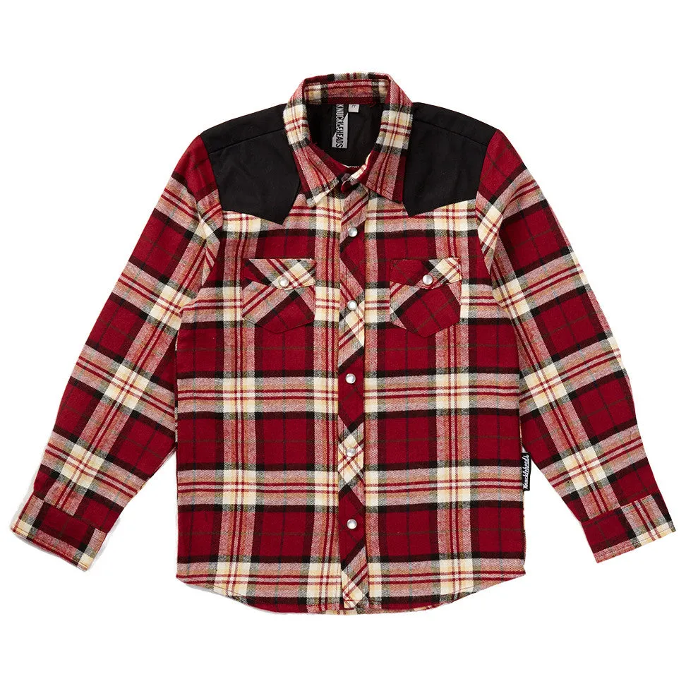 Knuckleheads Rusty Long Sleeve Red Flannel Plaid Shirt