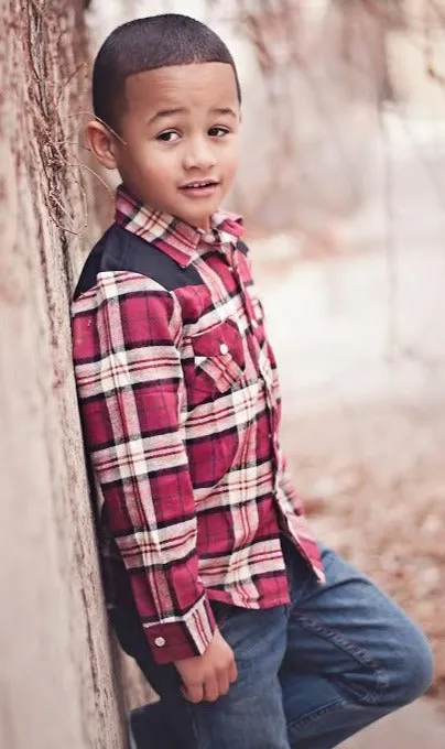 Knuckleheads Rusty Long Sleeve Red Flannel Plaid Shirt