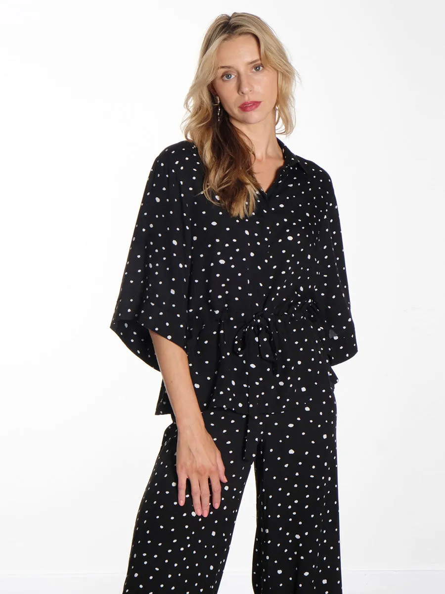 Kris Trousers - Black & White Dots