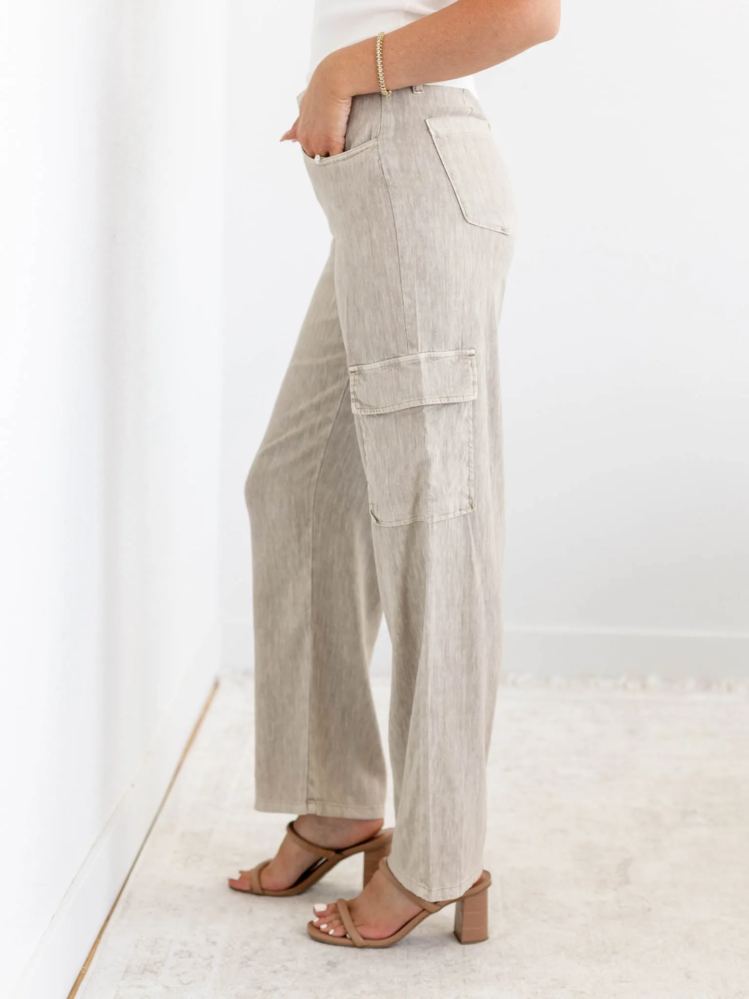 KUT Wheat Akia Linen Side Cargo