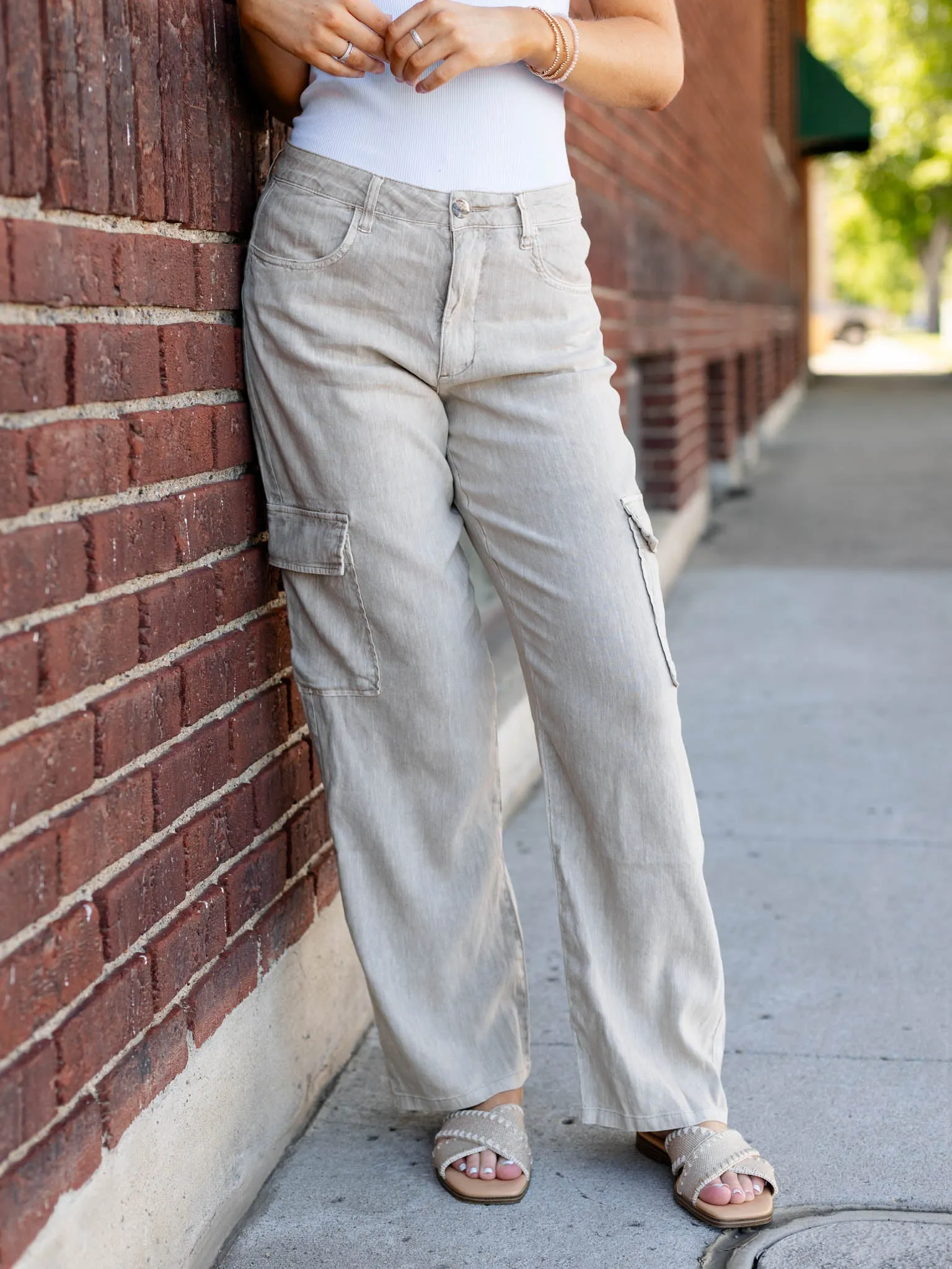 KUT Wheat Akia Linen Side Cargo