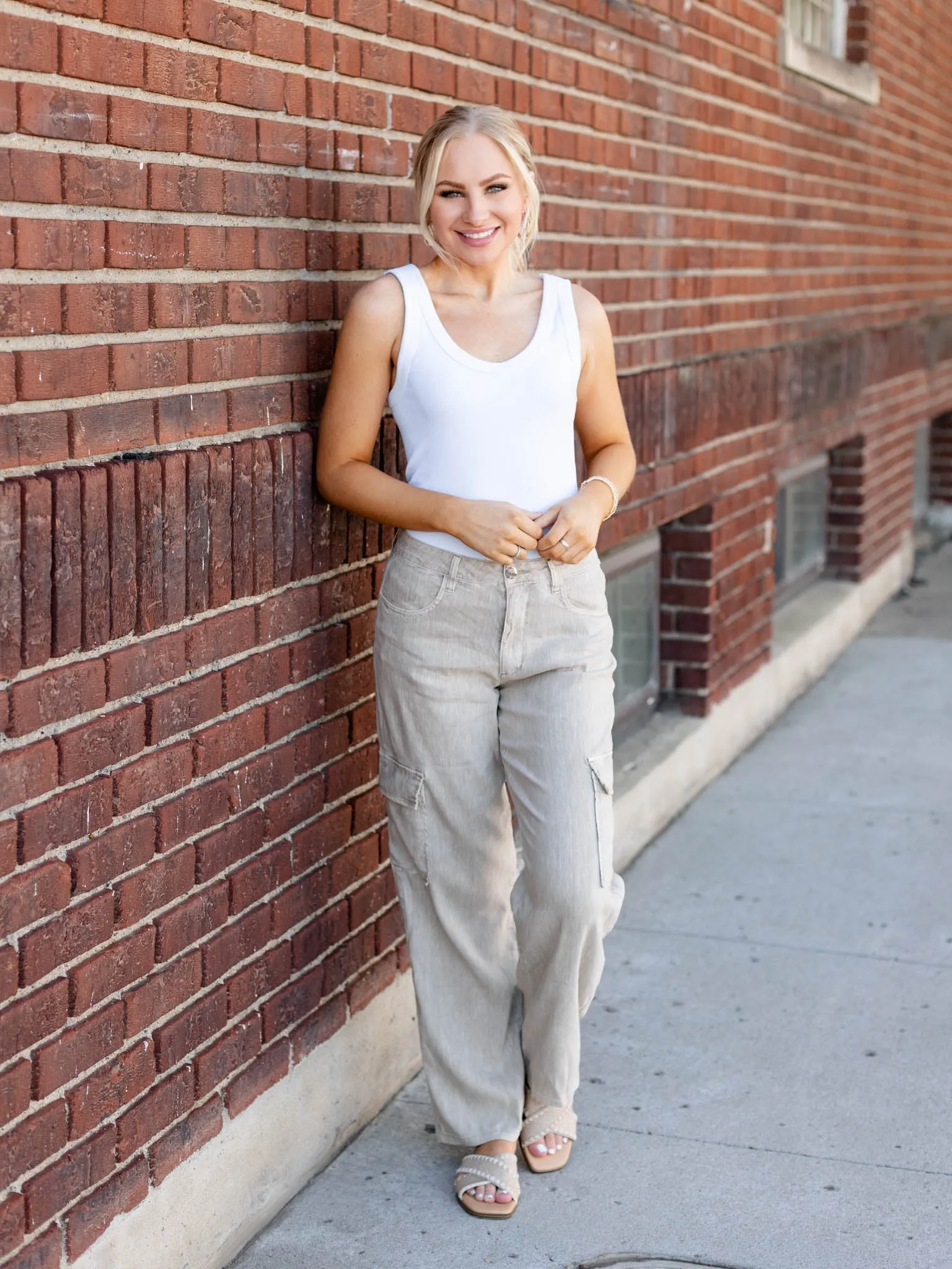 KUT Wheat Akia Linen Side Cargo