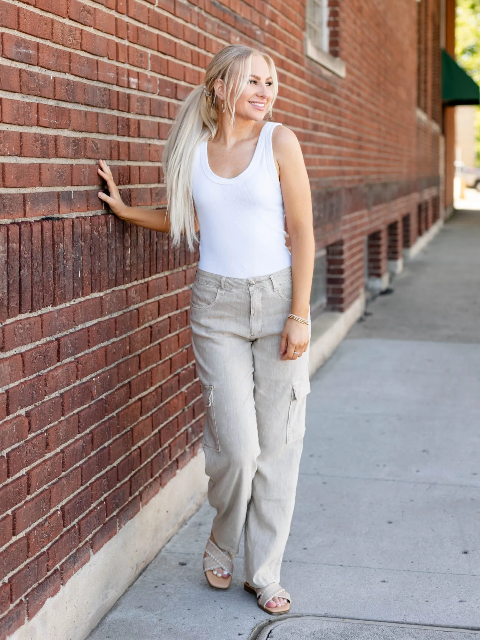 KUT Wheat Akia Linen Side Cargo