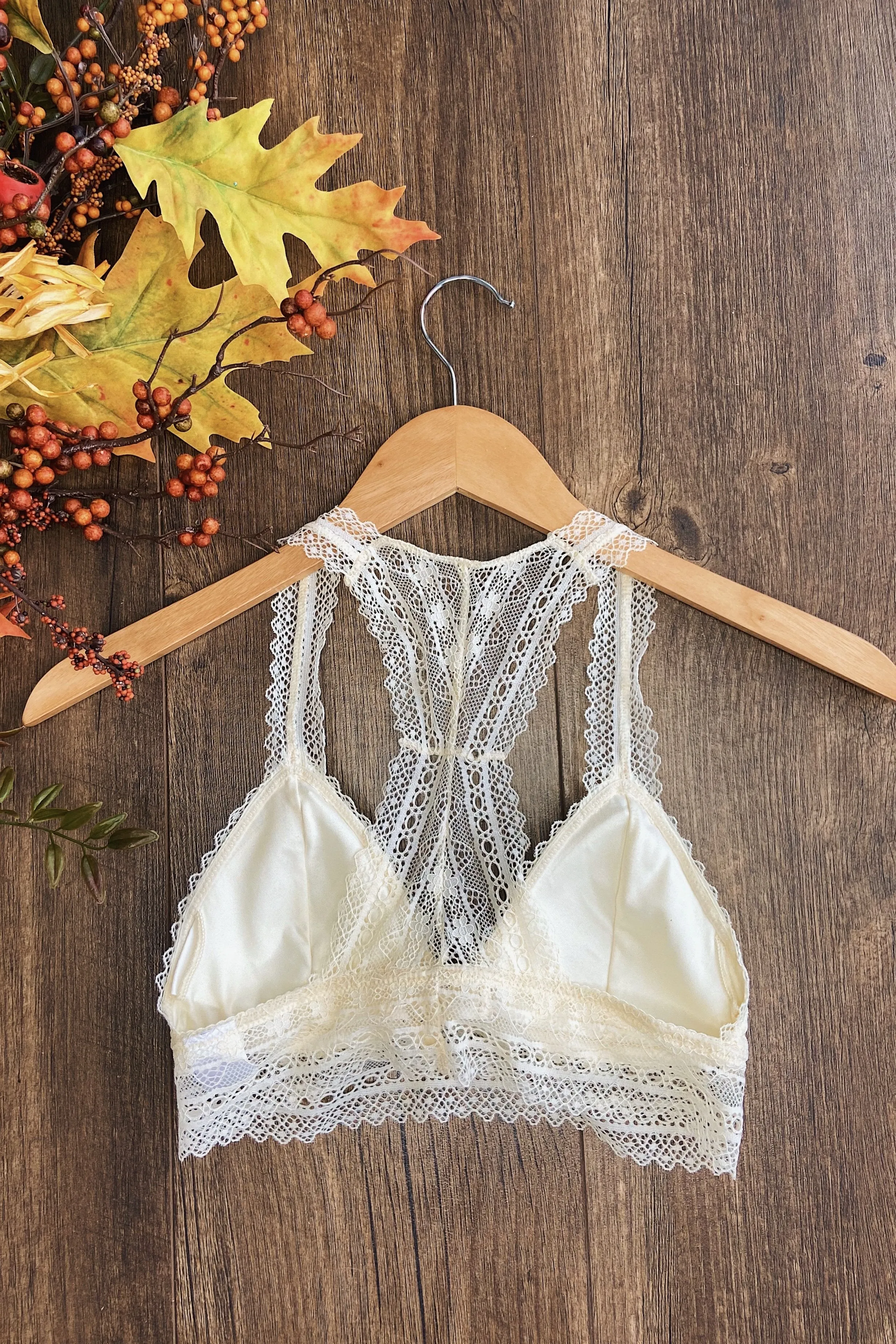 Lace Racerback Bralette- Cream