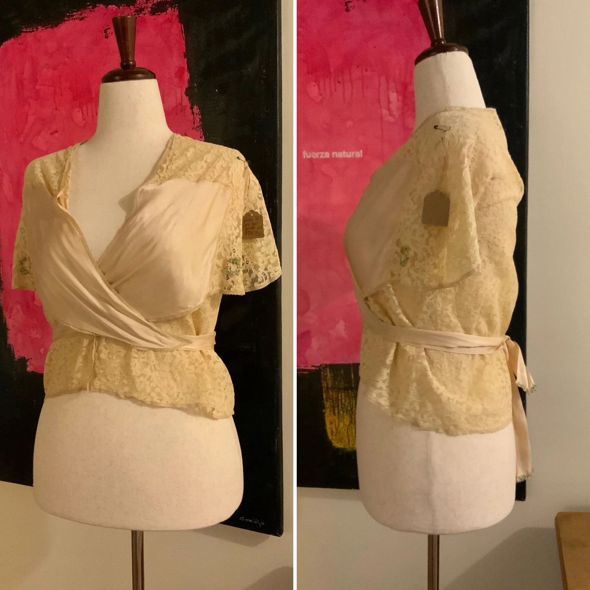 Lace Silk Bed Jacket - 30s